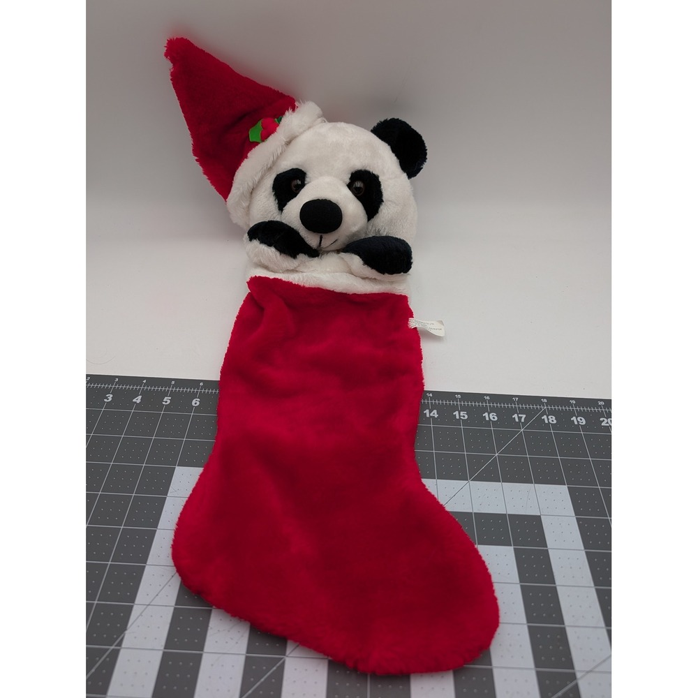 Panda Bear Christmas Stocking Plush Santa Hat 20 inch Pacific Products Ltd